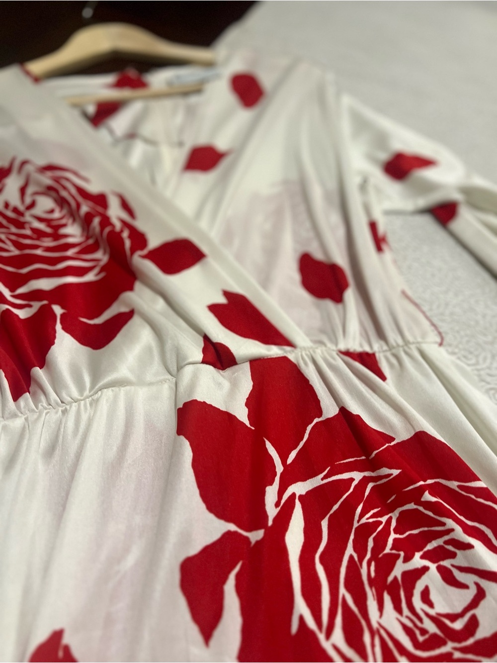 Vintage Herman Marcus Of Dallas Red Rose Maxi Dress No Belt Retro 70’s Chic - Picture 12 of 14